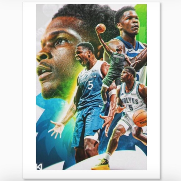 NEW! ANTHONY EDWARDS MINNESOTA COLOR ART SELF-CREATED ULTRA GLOSSY 8.5x11 POSTER - Picture 4 of 4